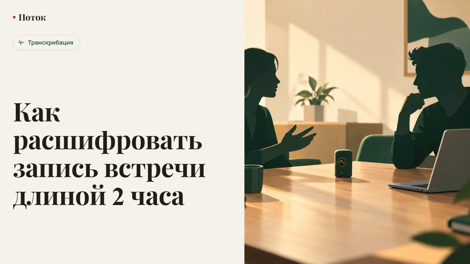 Как расшифровать запись встречи длиной 2 часа