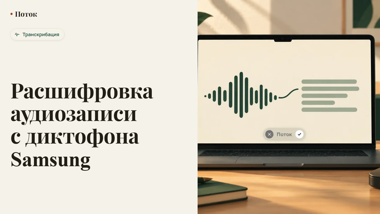 Расшифровка аудиозаписи с диктофона Samsung