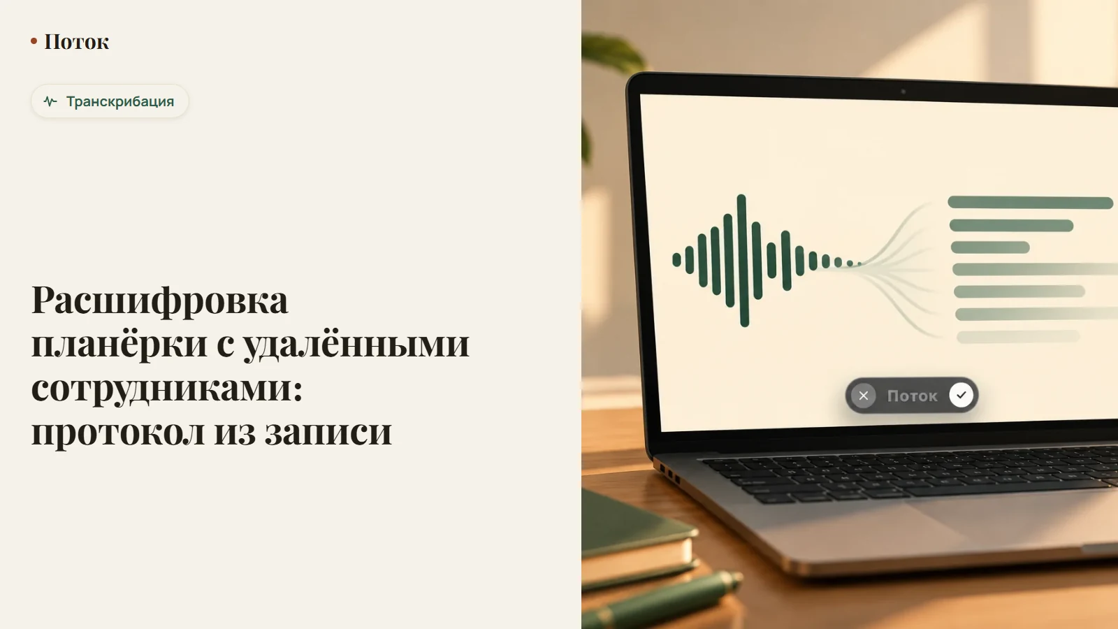 Расшифровка планёрки с удалёнными сотрудниками: протокол из записи