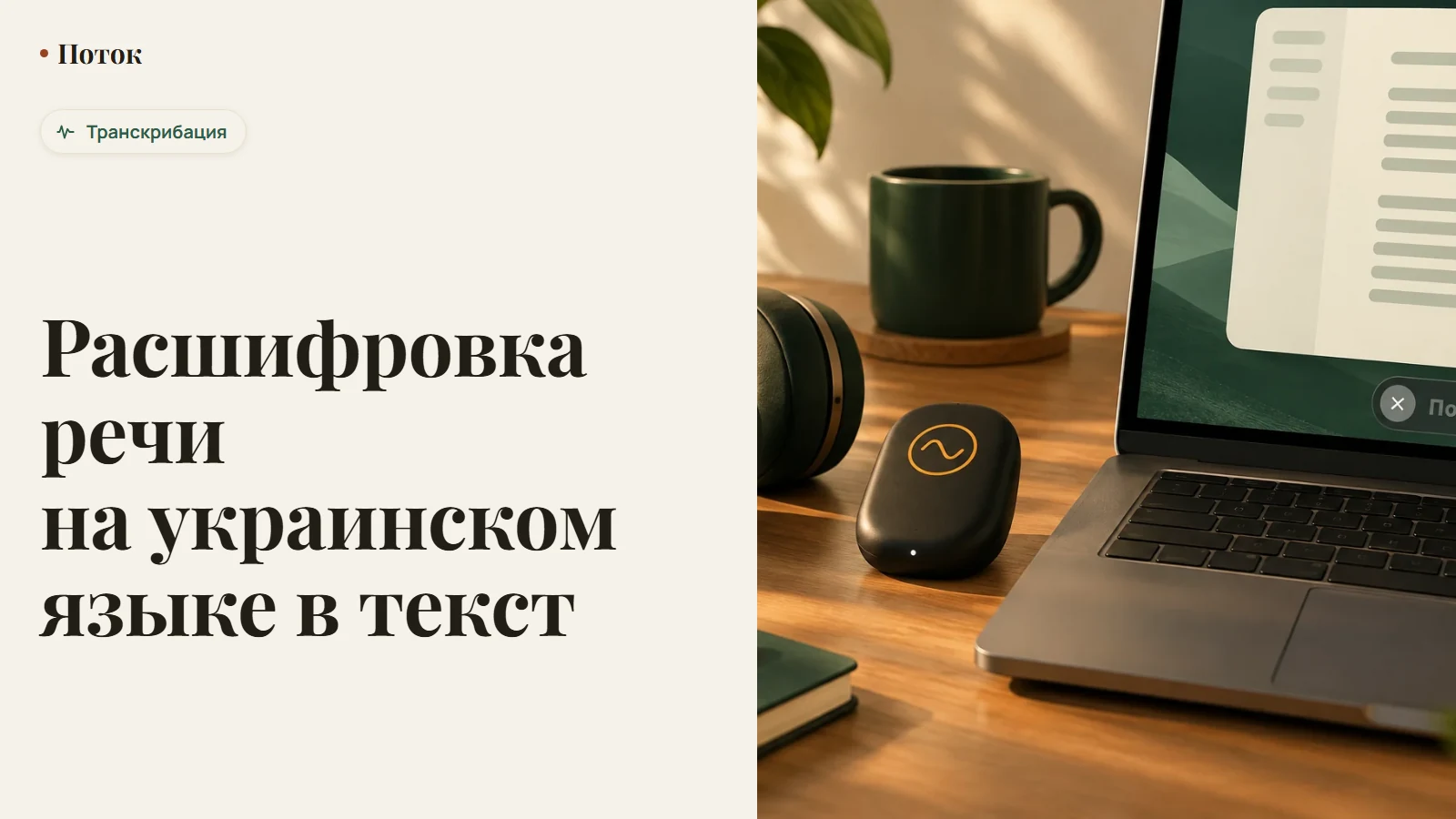Расшифровка речи на украинском языке в текст