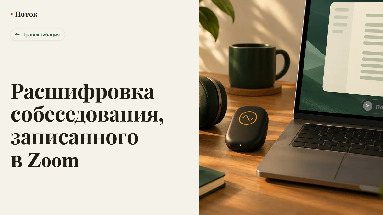 Расшифровка собеседования, записанного в Zoom