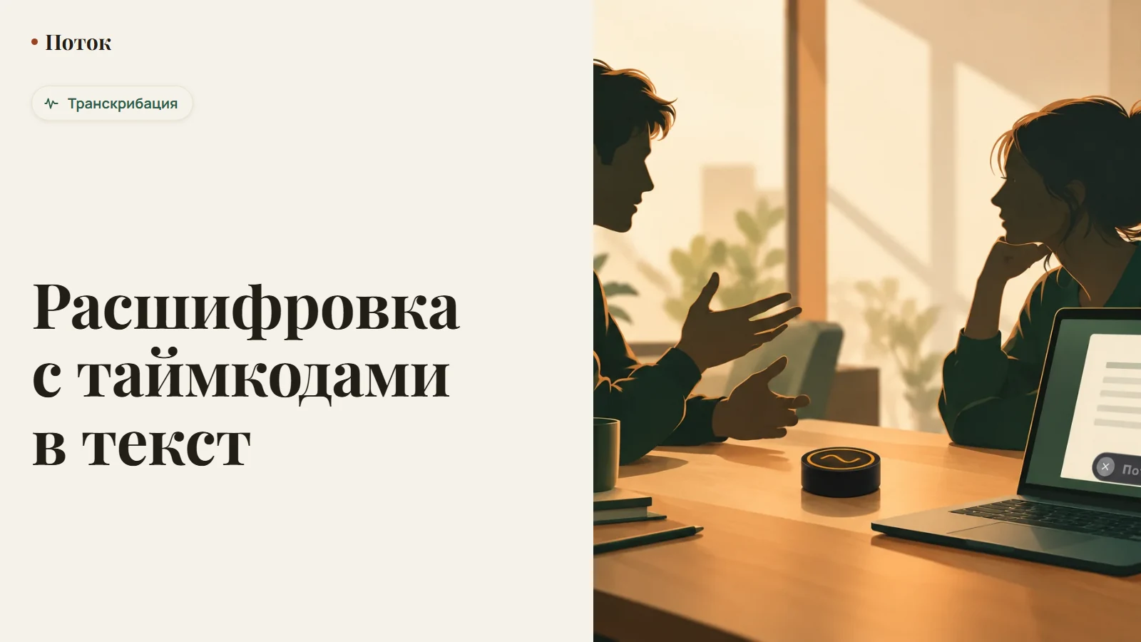 Расшифровка с таймкодами в текст