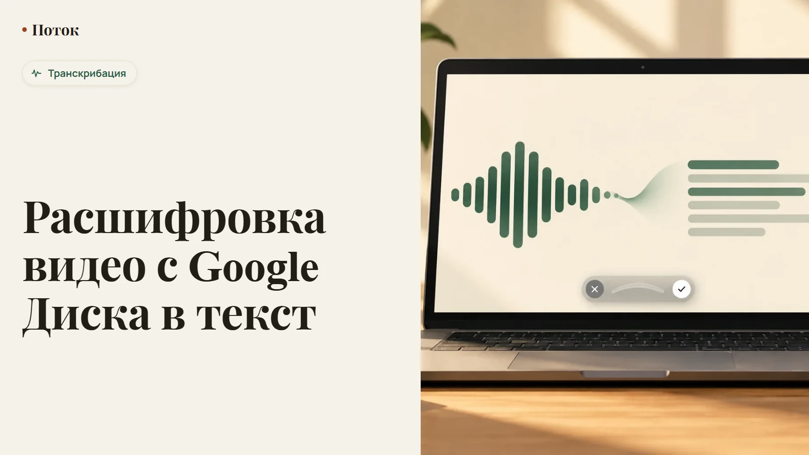 Расшифровка видео с Google Диска в текст