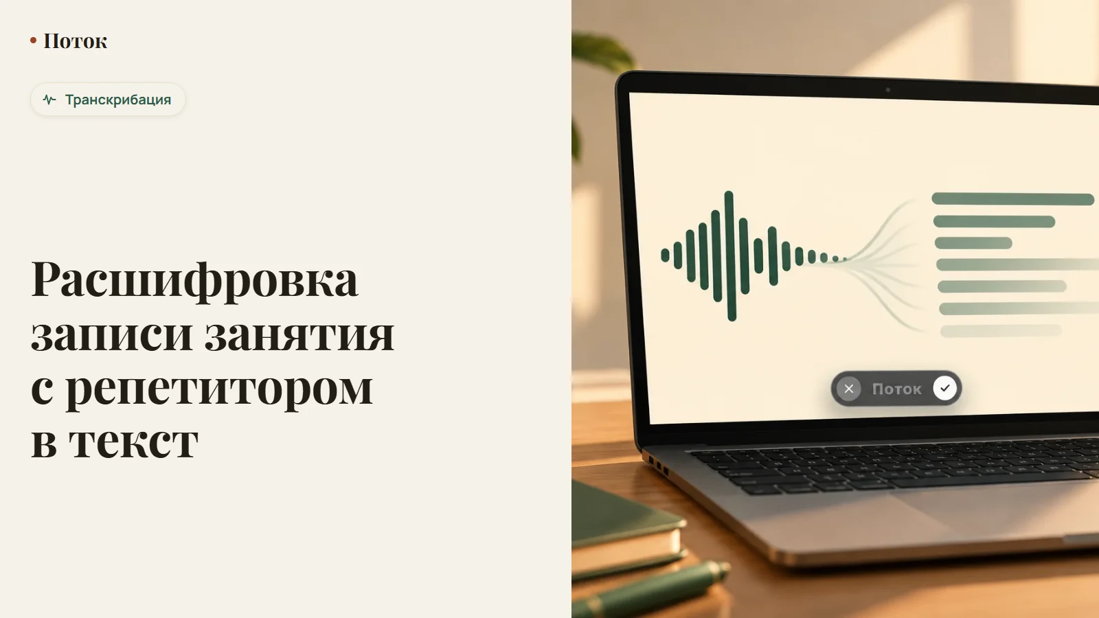 Расшифровка записи занятия с репетитором в текст