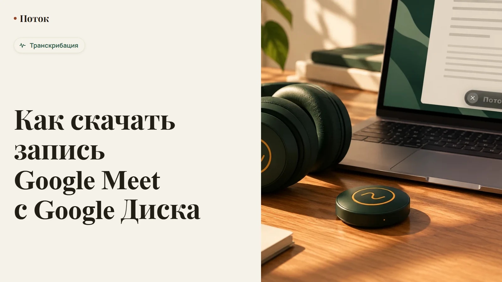 Как скачать запись Google Meet с Google Диска
