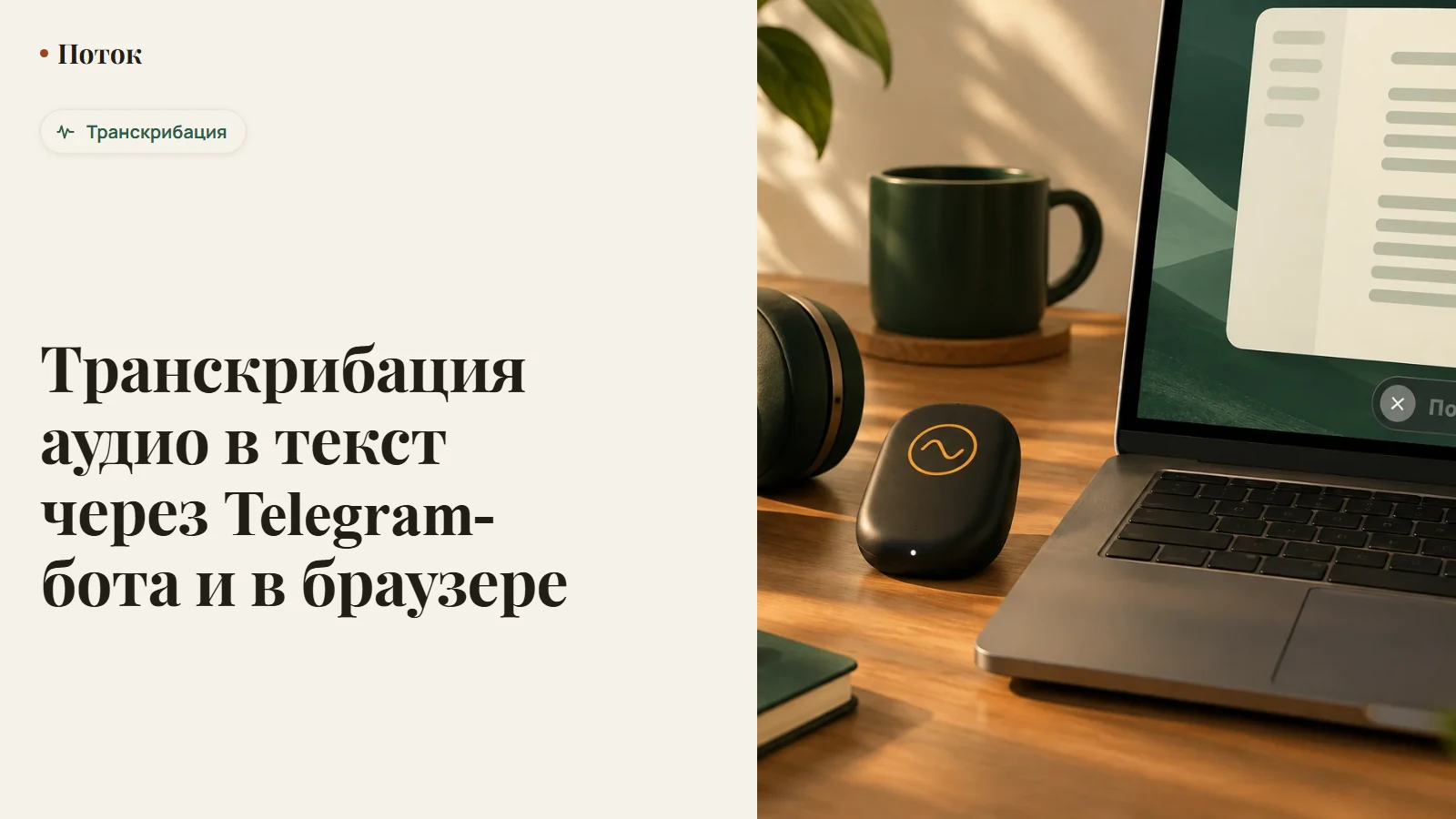 Транскрибация аудио в текст через Telegram-бота и в браузере