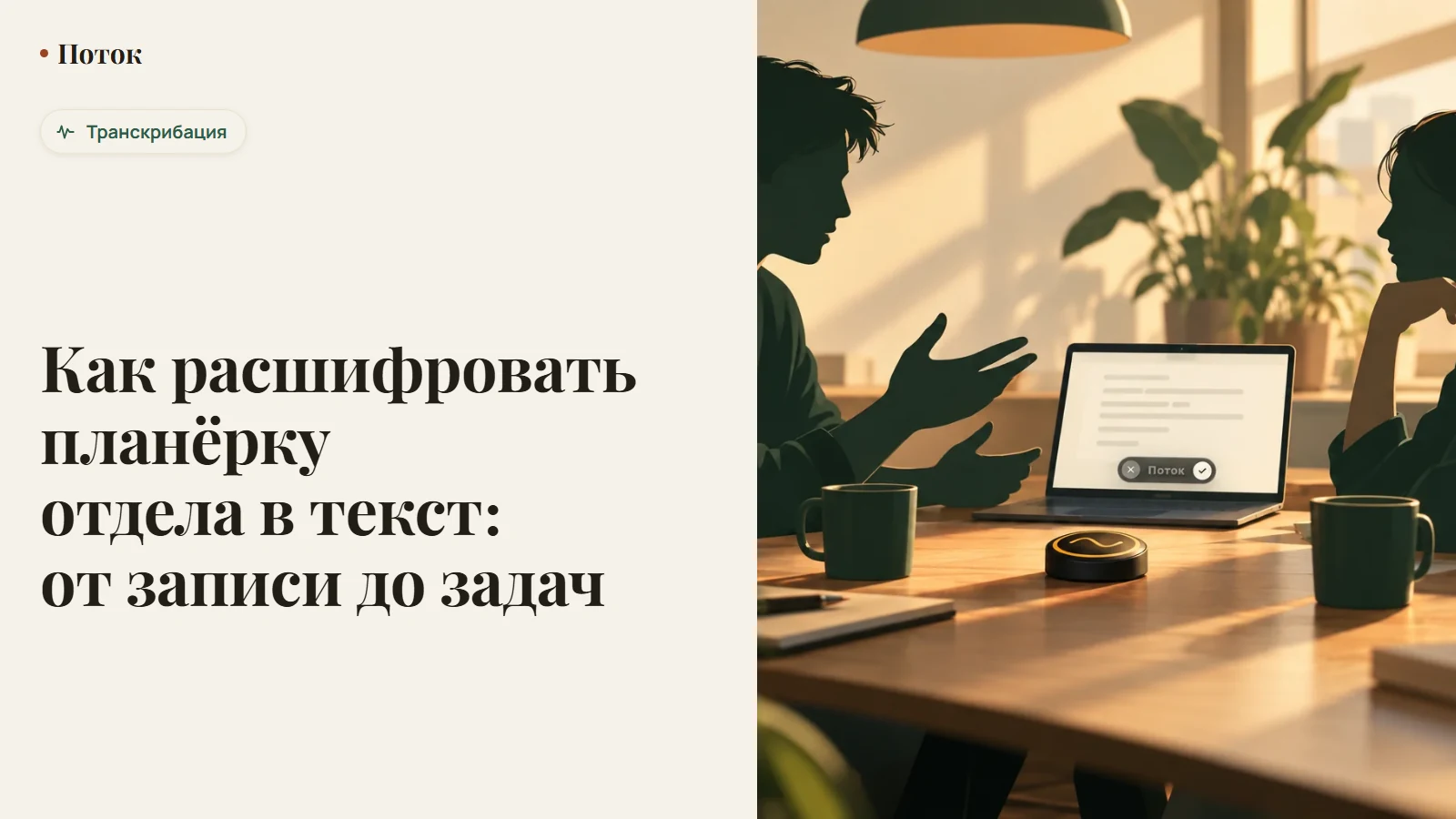 Как расшифровать планёрку отдела в текст: от записи до задач