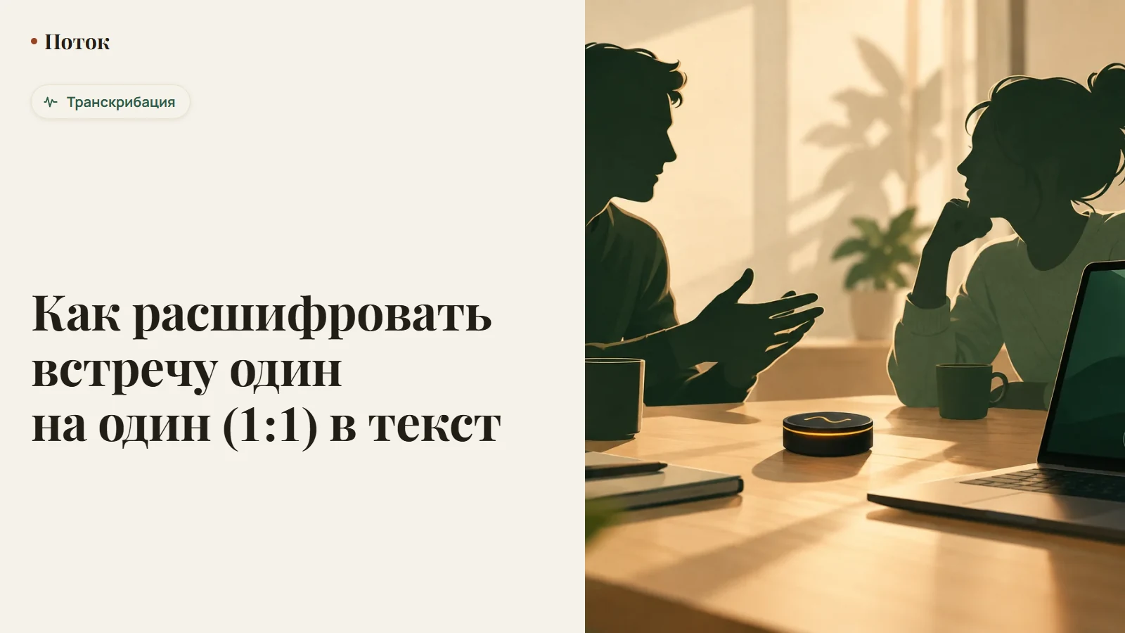 Как расшифровать встречу один на один (1:1) в текст