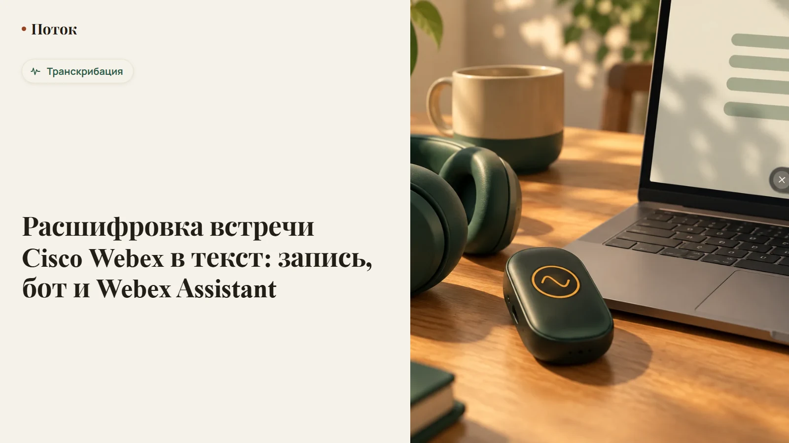 Расшифровка встречи Cisco Webex в текст: запись, бот и Webex Assistant