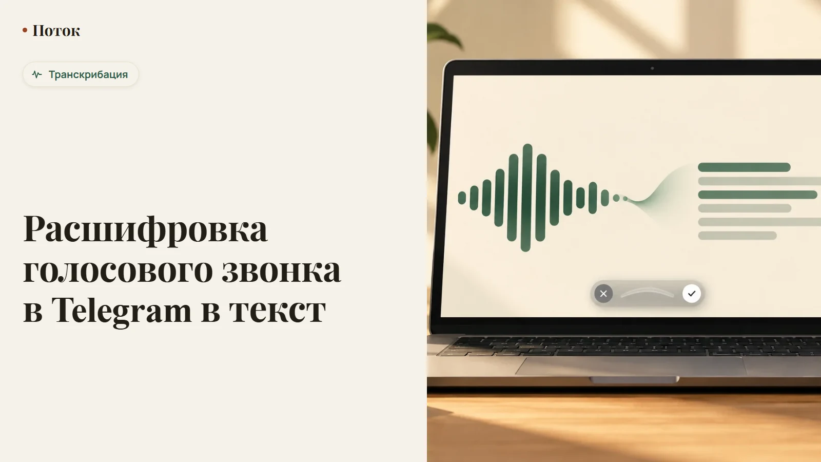 Расшифровка голосового звонка в Telegram в текст