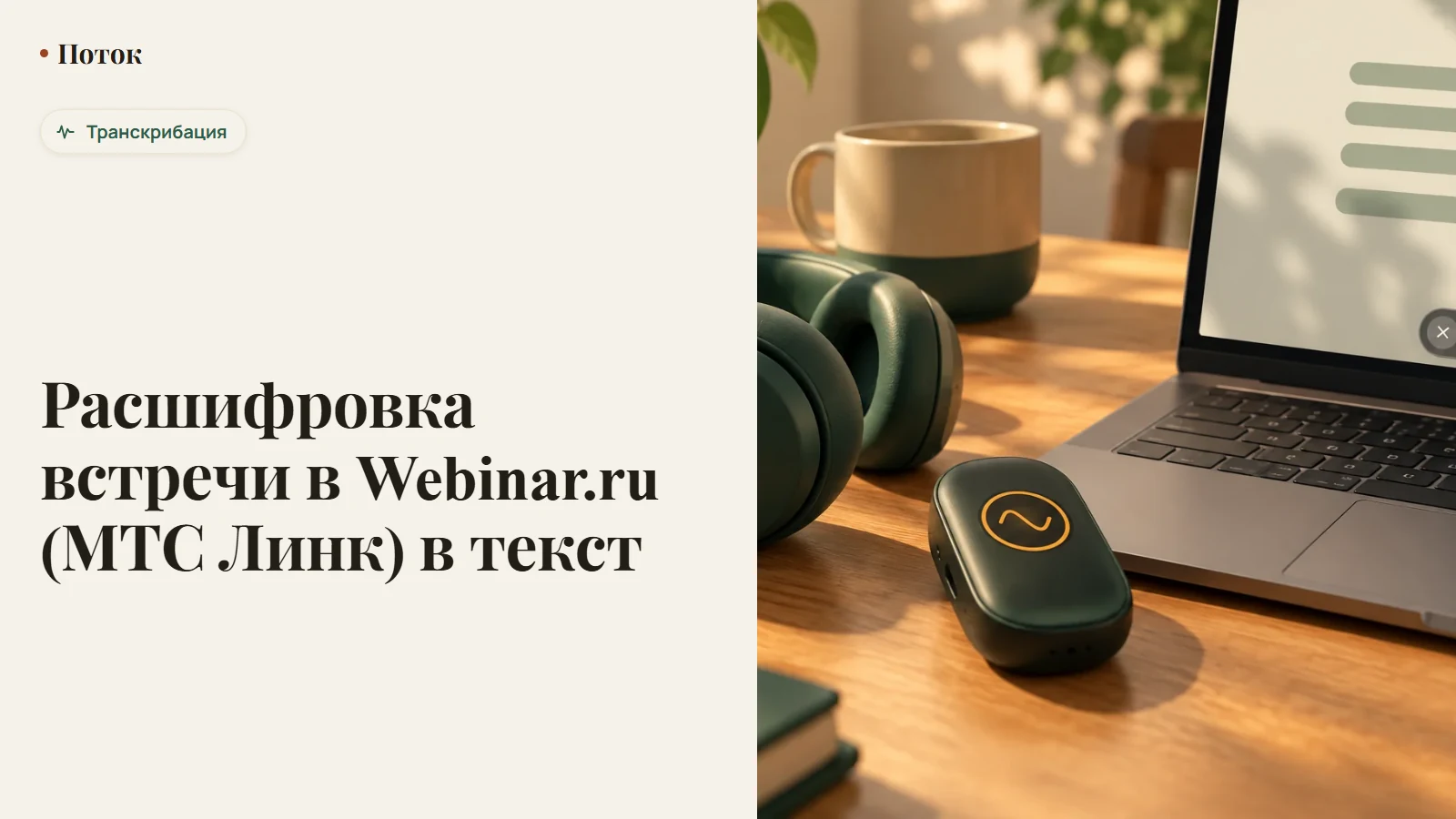 Расшифровка встречи в Webinar.ru (МТС Линк) в текст