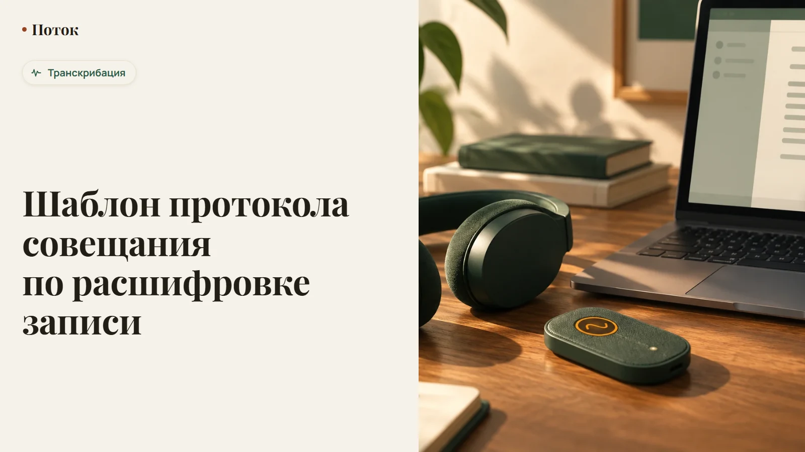 Шаблон протокола совещания по расшифровке записи
