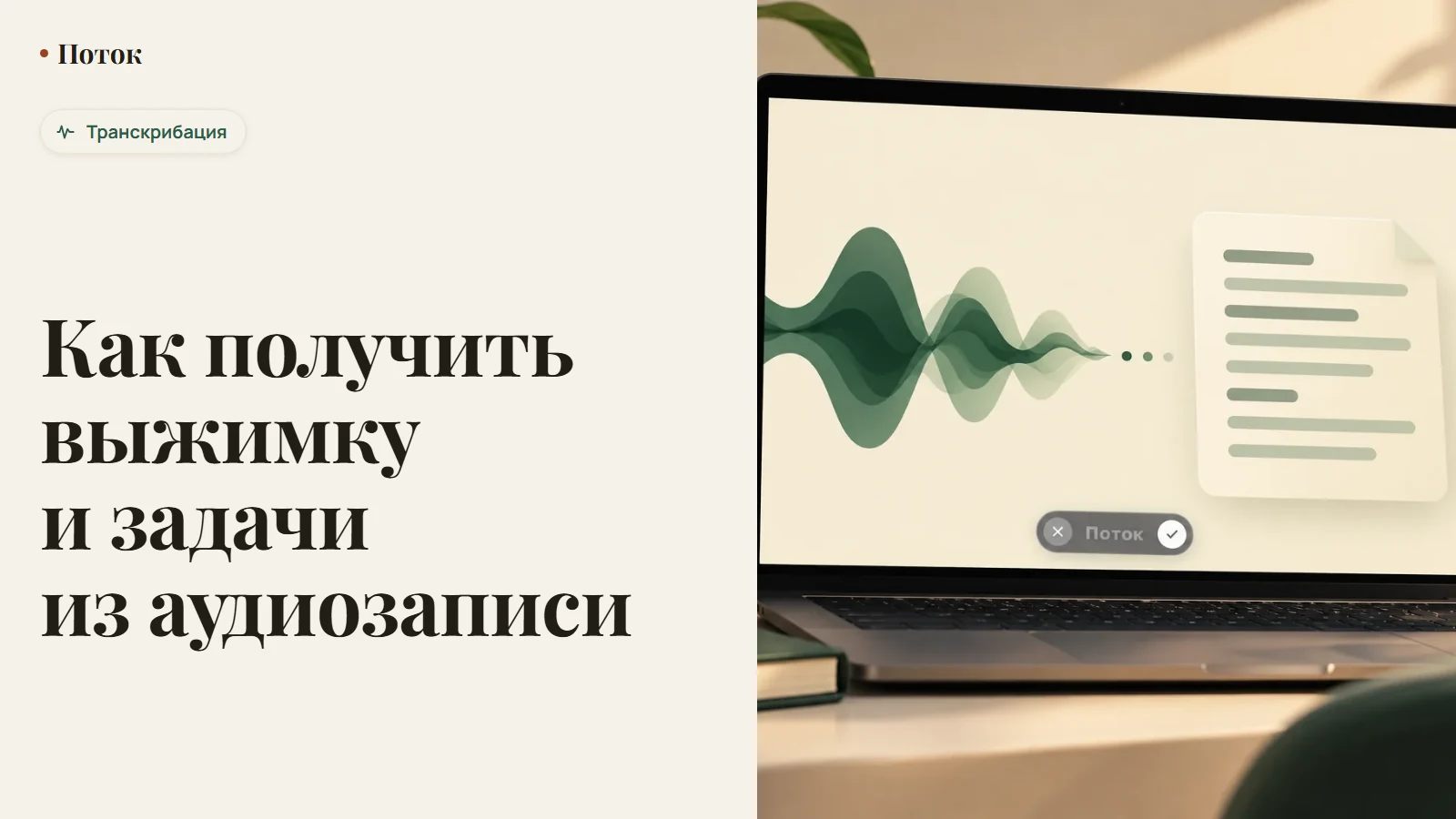 Как получить выжимку и задачи из аудиозаписи