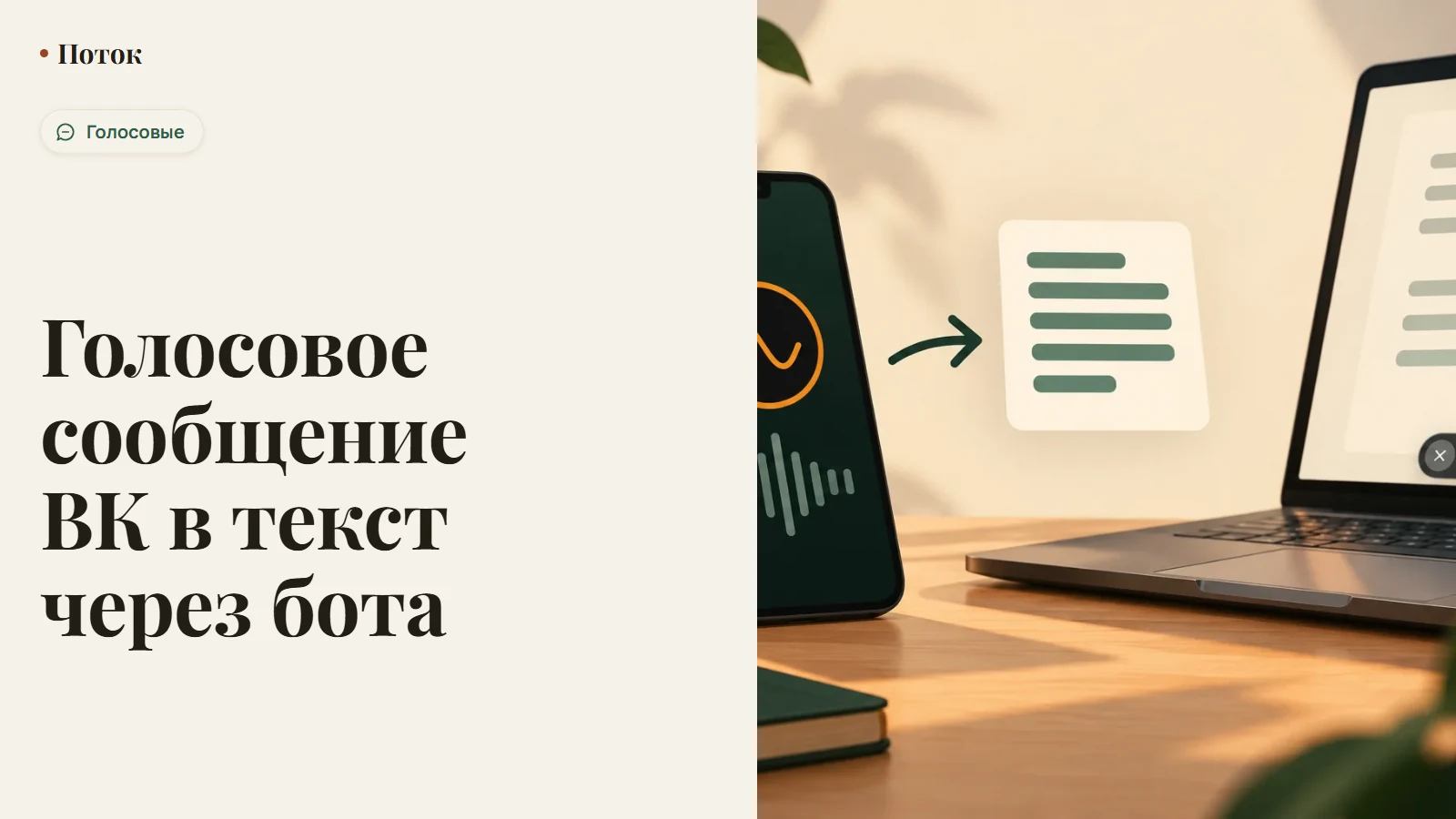 Голосовое сообщение ВК в текст через бота