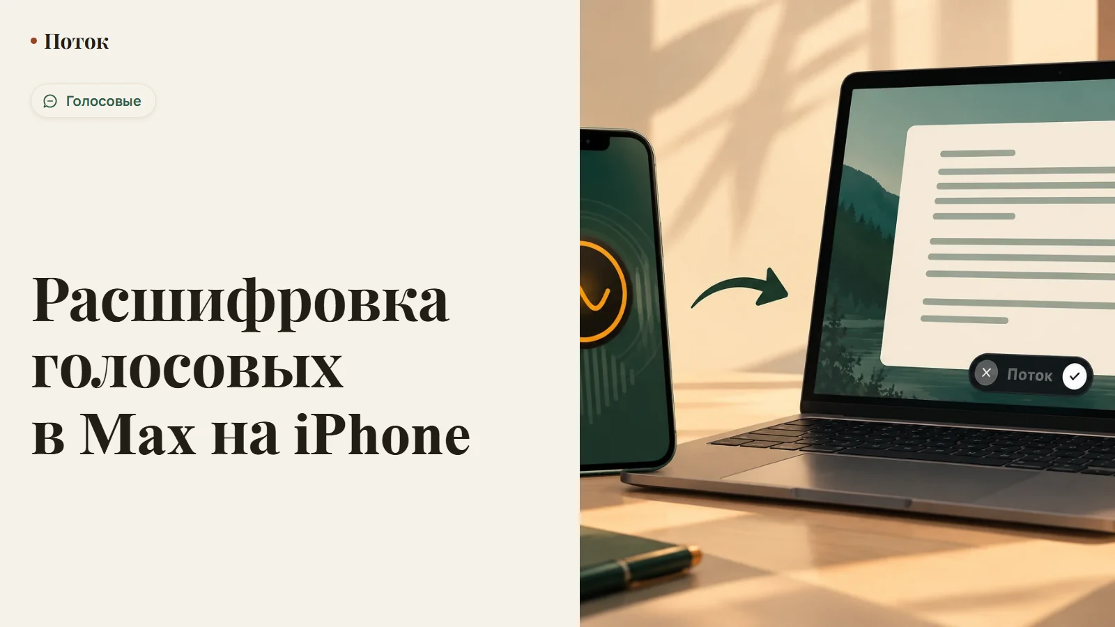 Расшифровка голосовых в Max на iPhone