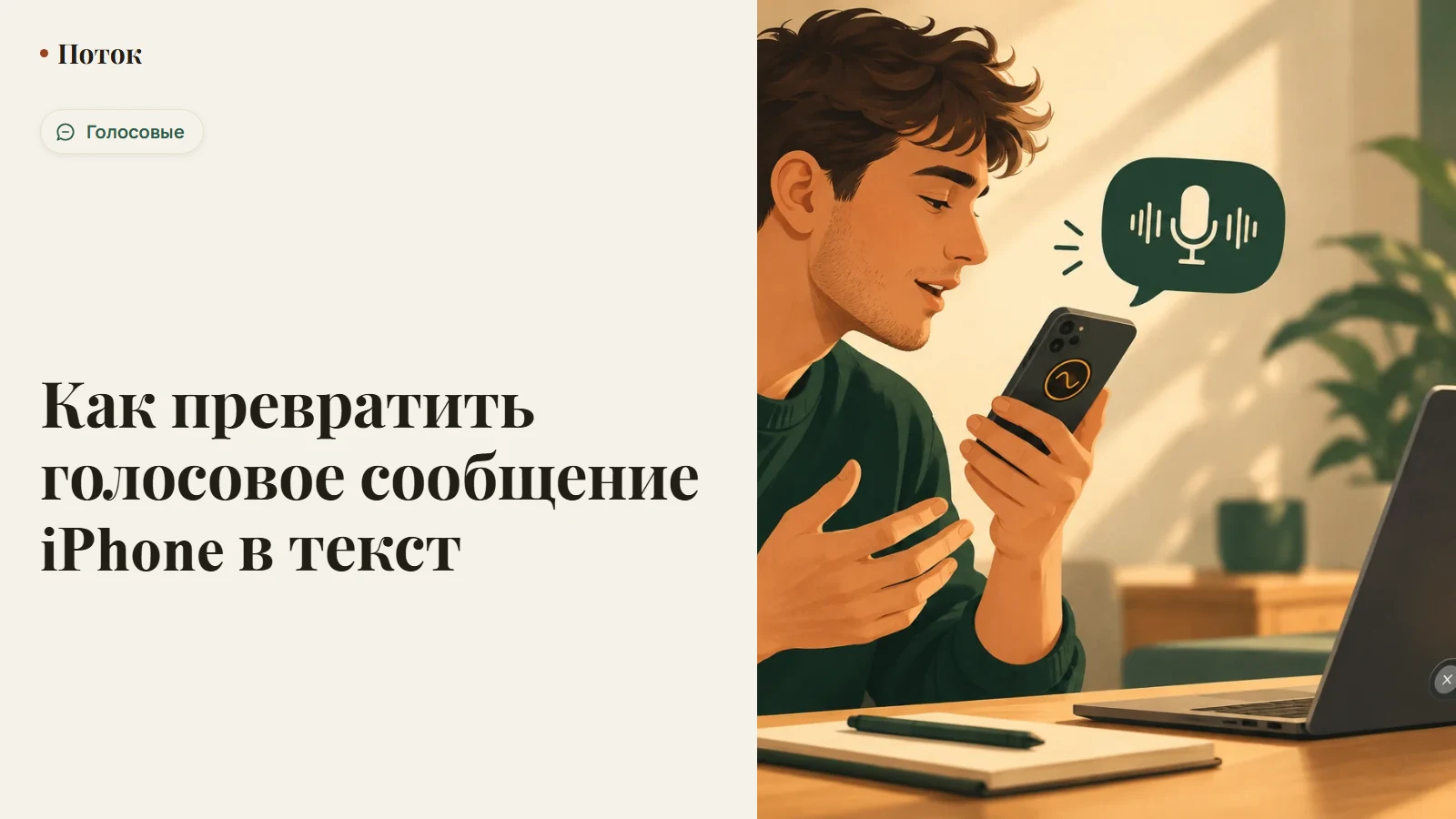 Как превратить голосовое сообщение iPhone в текст