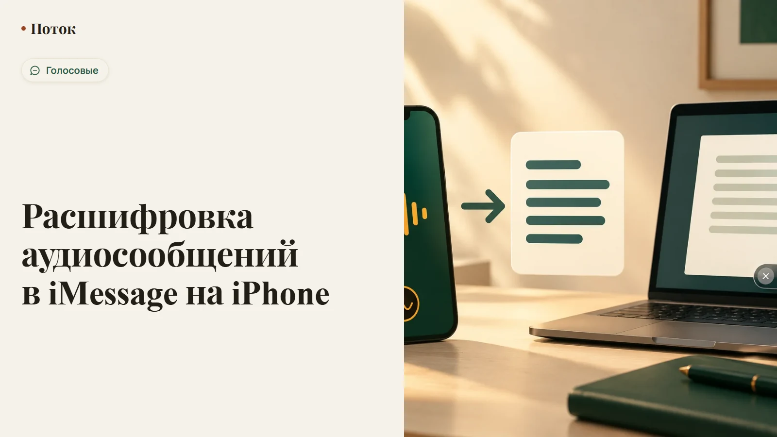 Расшифровка аудиосообщений в iMessage на iPhone