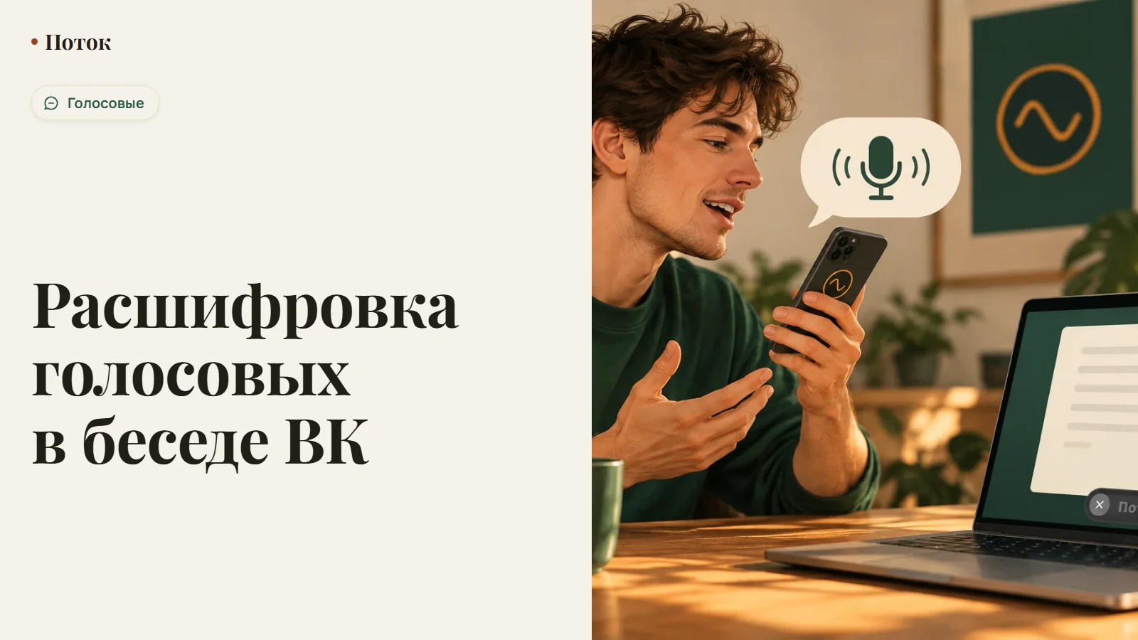 Расшифровка голосовых в беседе ВК