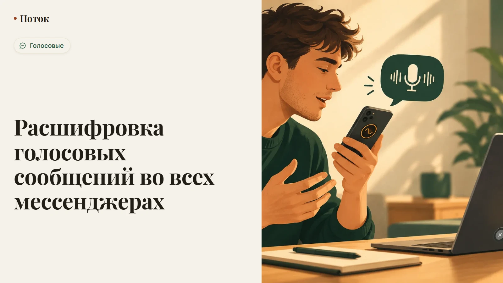 Расшифровка голосовых сообщений во всех мессенджерах