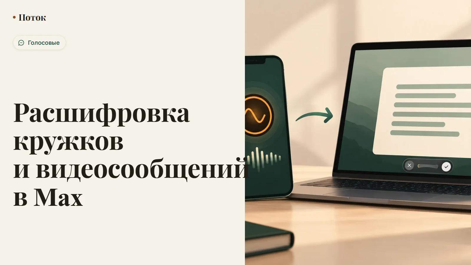 Расшифровка кружков и видеосообщений в Max