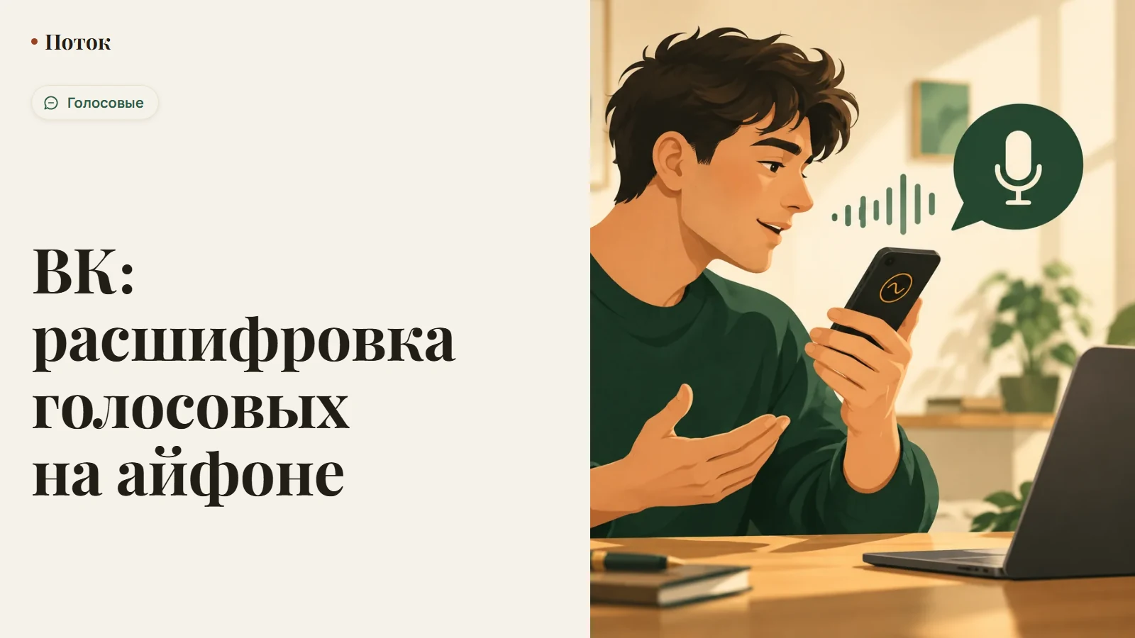 ВК: расшифровка голосовых на айфоне