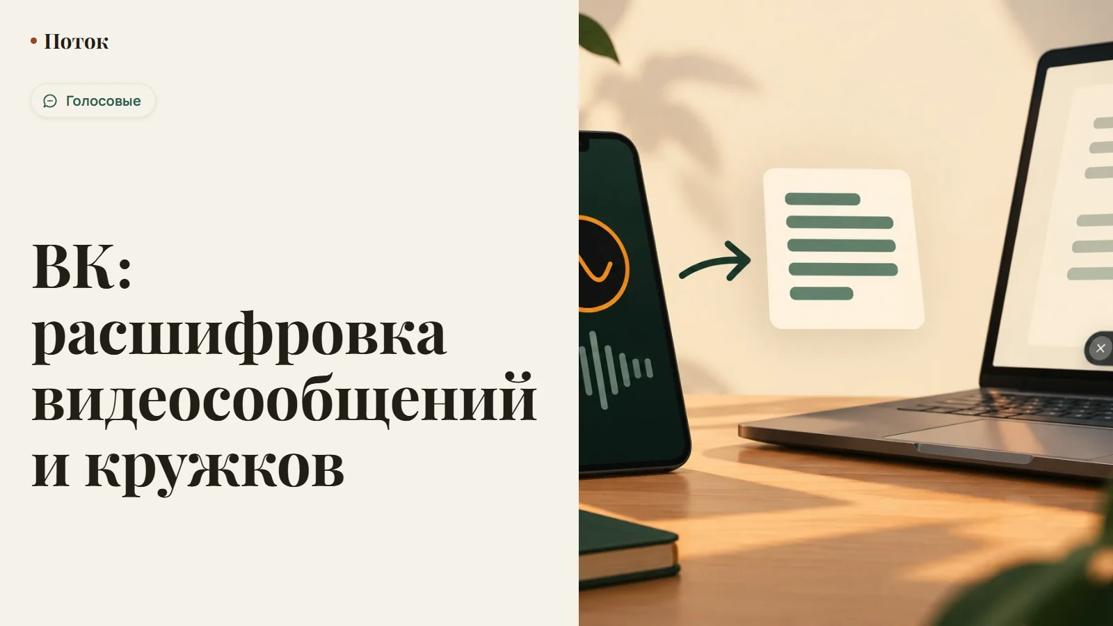 ВК: расшифровка видеосообщений и кружков