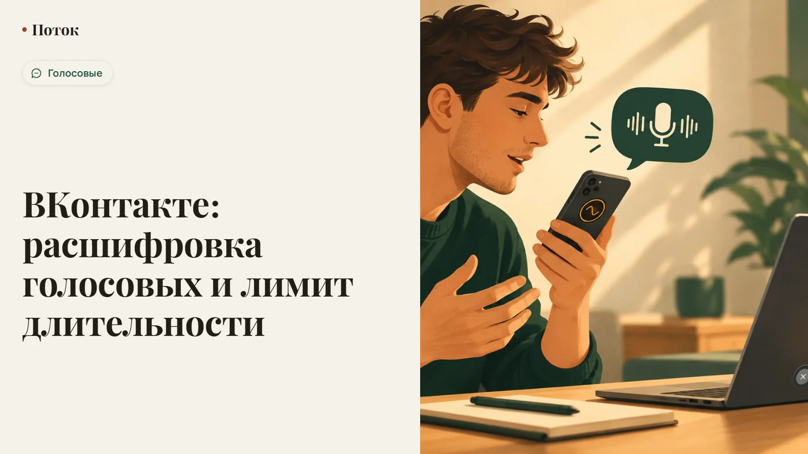 ВКонтакте: расшифровка голосовых и лимит длительности