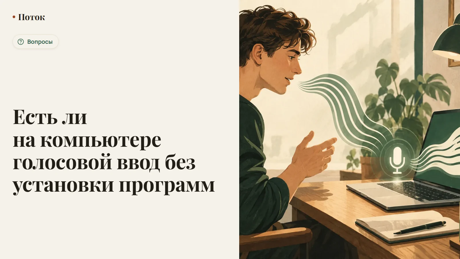 Есть ли на компьютере голосовой ввод без установки программ